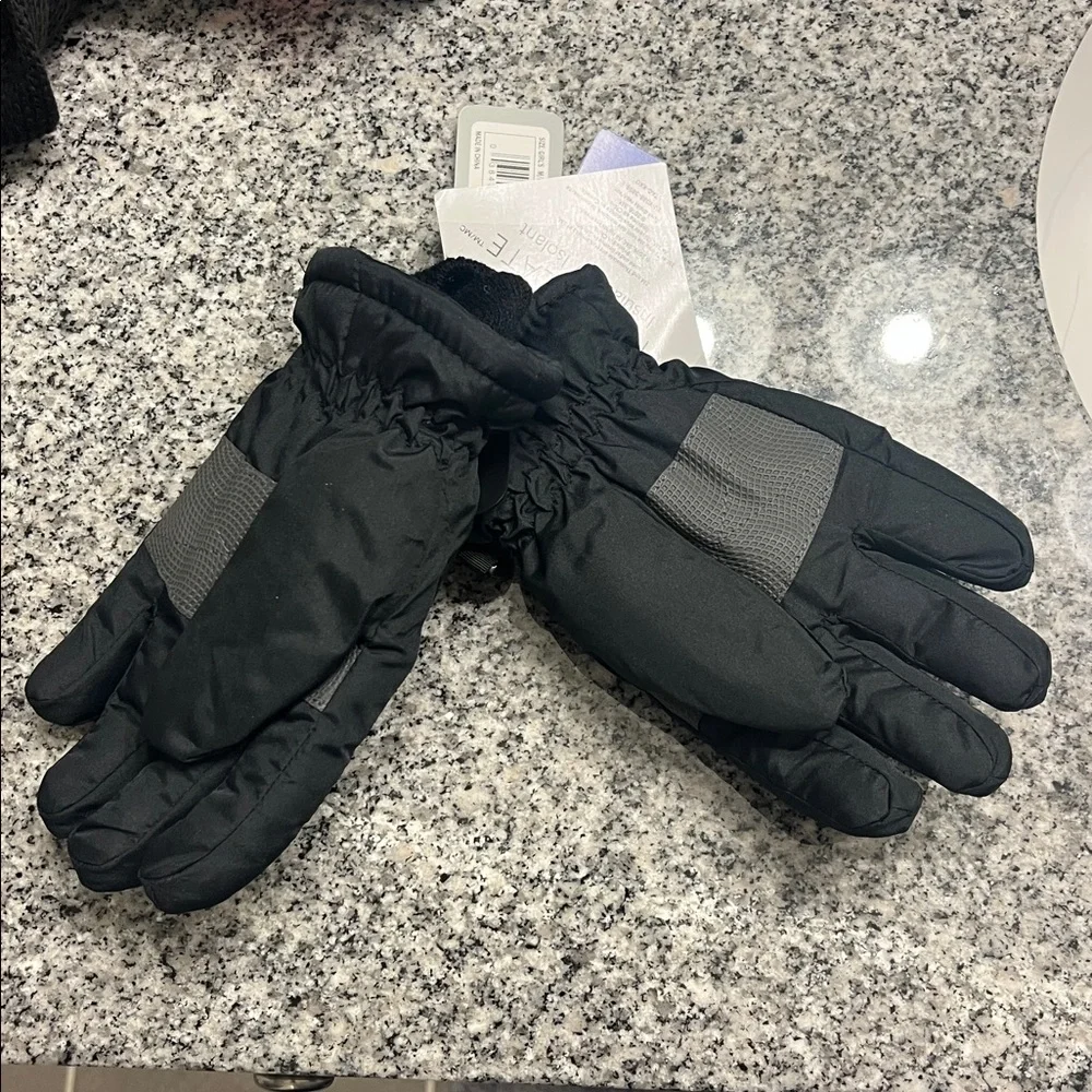 Igloos Winter Waterproof Gloves Black new Thinsulate Unisex Girls Sz Large 7-14